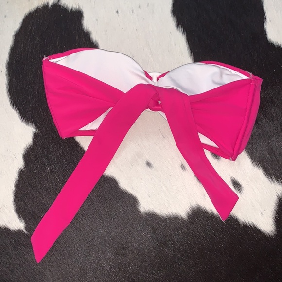 Y2K Victoria’s Secret Swim Pink Strapless Bikini Top with Vintage 90s Bottom set - Picture 3 of 13